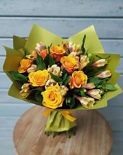 Букет цветов из:  Альстромерии и Розы в Грабово