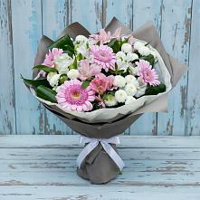 Букет цветов из:  Герберы, Альстромерии и Хризантемы в Грабово