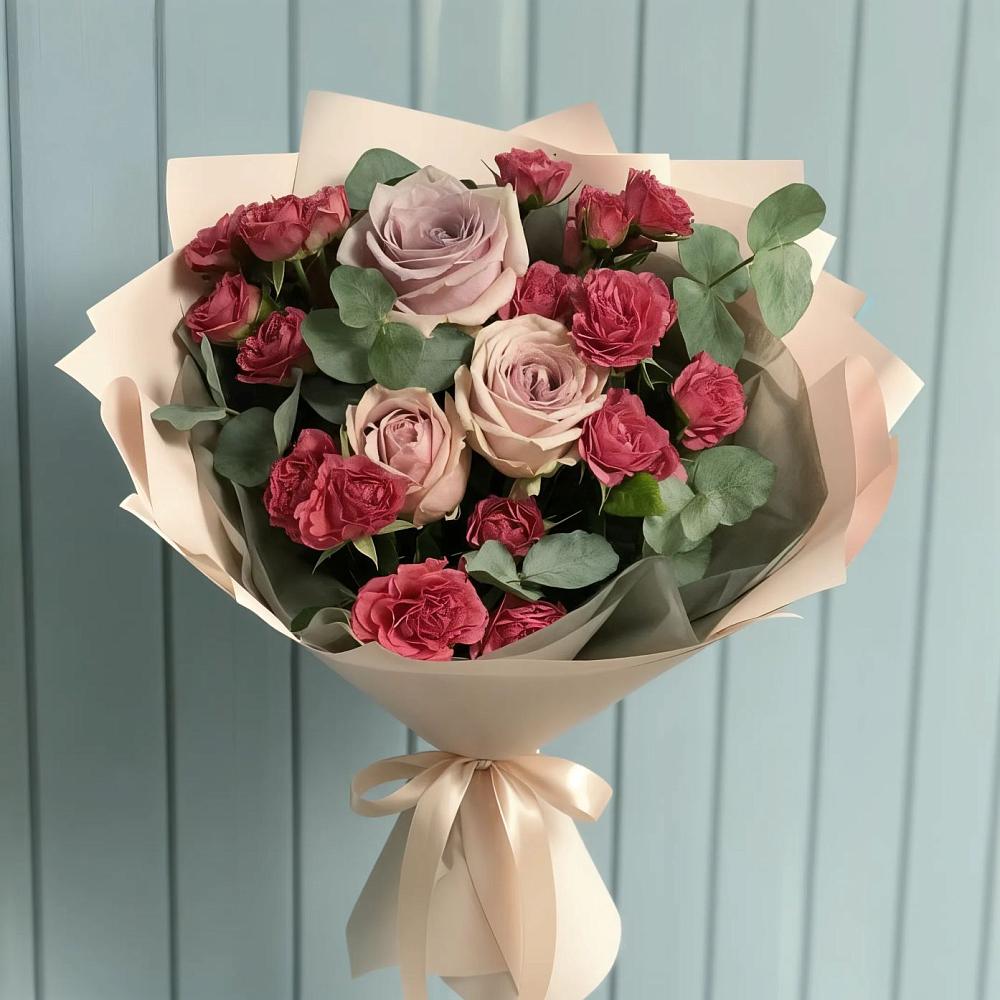 Букет цветов из: Гвоздики и Розы в Грабово