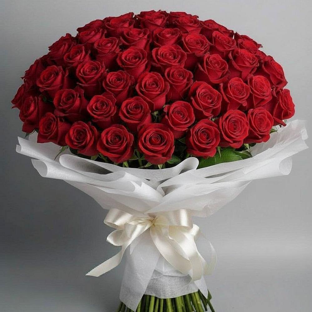 Букет 101 Красная роза Блэк Мэджик в Грабово