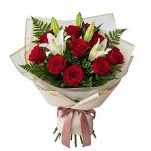 Букет цветов из:  Лилии и Розы в Грабово