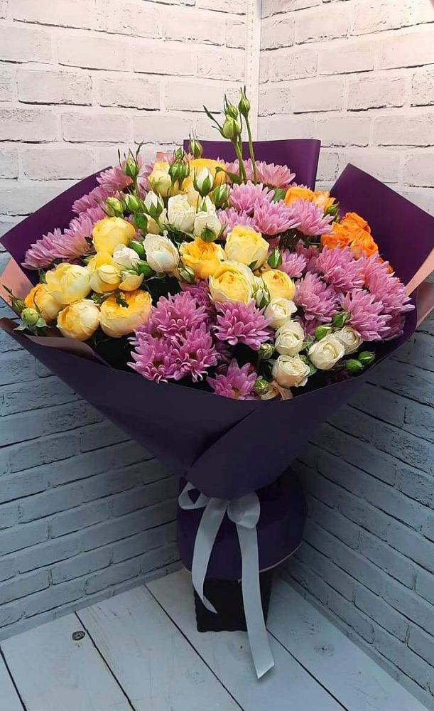 Букет цветов из: Хризантемы и Розы в Грабово