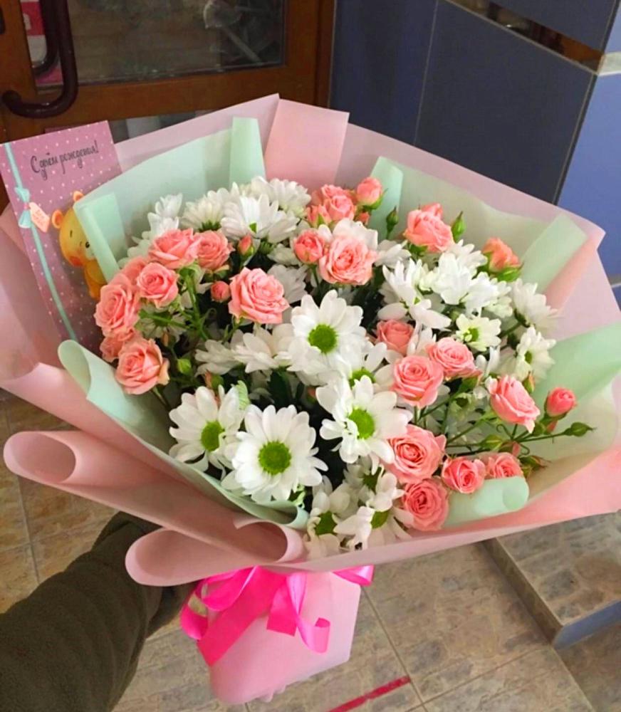 Букет цветов из: Розы и Хризантемы в Грабово