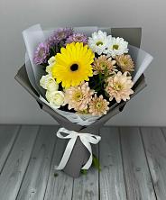 Букет цветов из:  Розы, Герберы и Хризантемы в Грабово