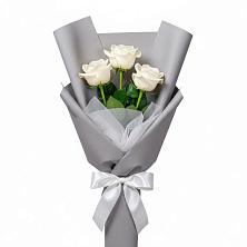 Букет 3 белые розы в Грабово