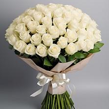 Букет 101 беля роза Белоснежка в Грабово