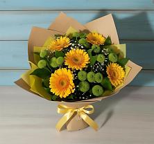 Букет цветов из:  Герберы и Хризантемы в Грабово