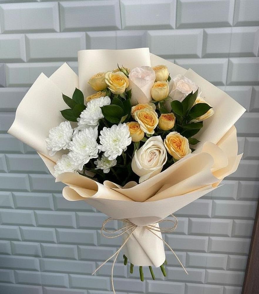 Букет цветов из: Розы и Хризантемы в Грабово