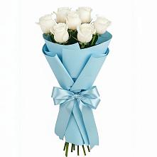 Букет 7 белых роз Проуд в Грабово