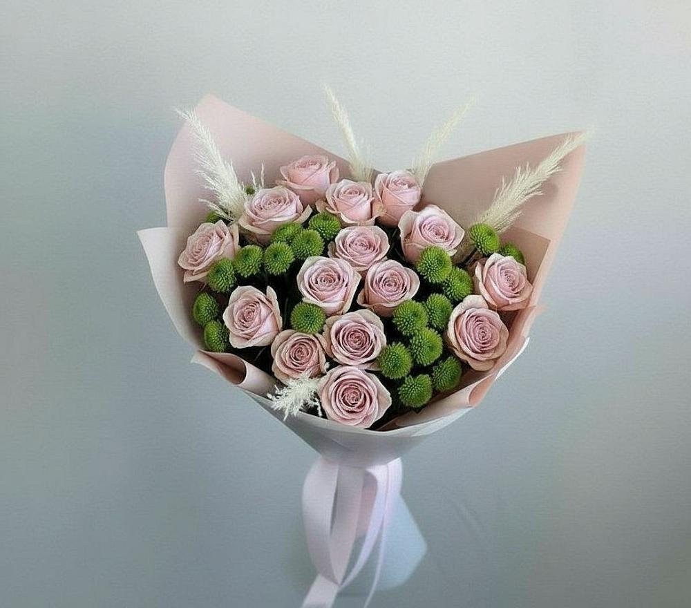 Букет цветов из: Розы и Хризантемы в Грабово