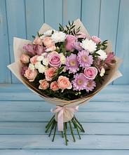 Букет цветов из:  Хризантемы, Розы и Альстромерии #REPLACE_PRED# Грабово