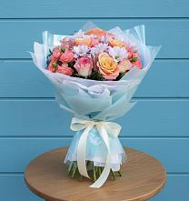 Букет цветов из:  Хризантемы и Розы в Грабово