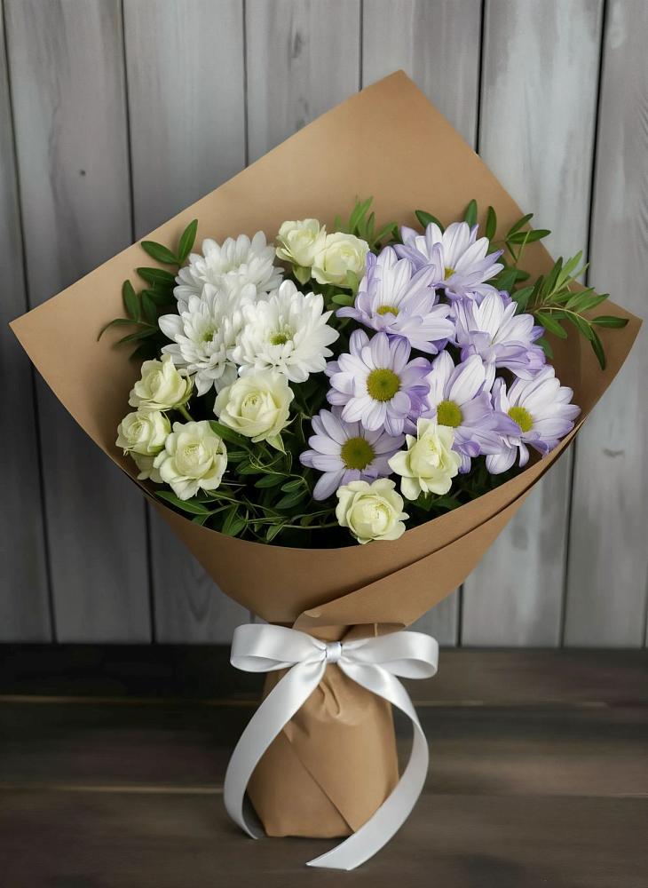 Букет цветов из: Хризантемы и Розы в Грабово