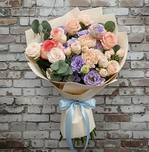 Букет цветов из:  Розы, Лизиантусы и Гвоздики #REPLACE_PRED# Грабово
